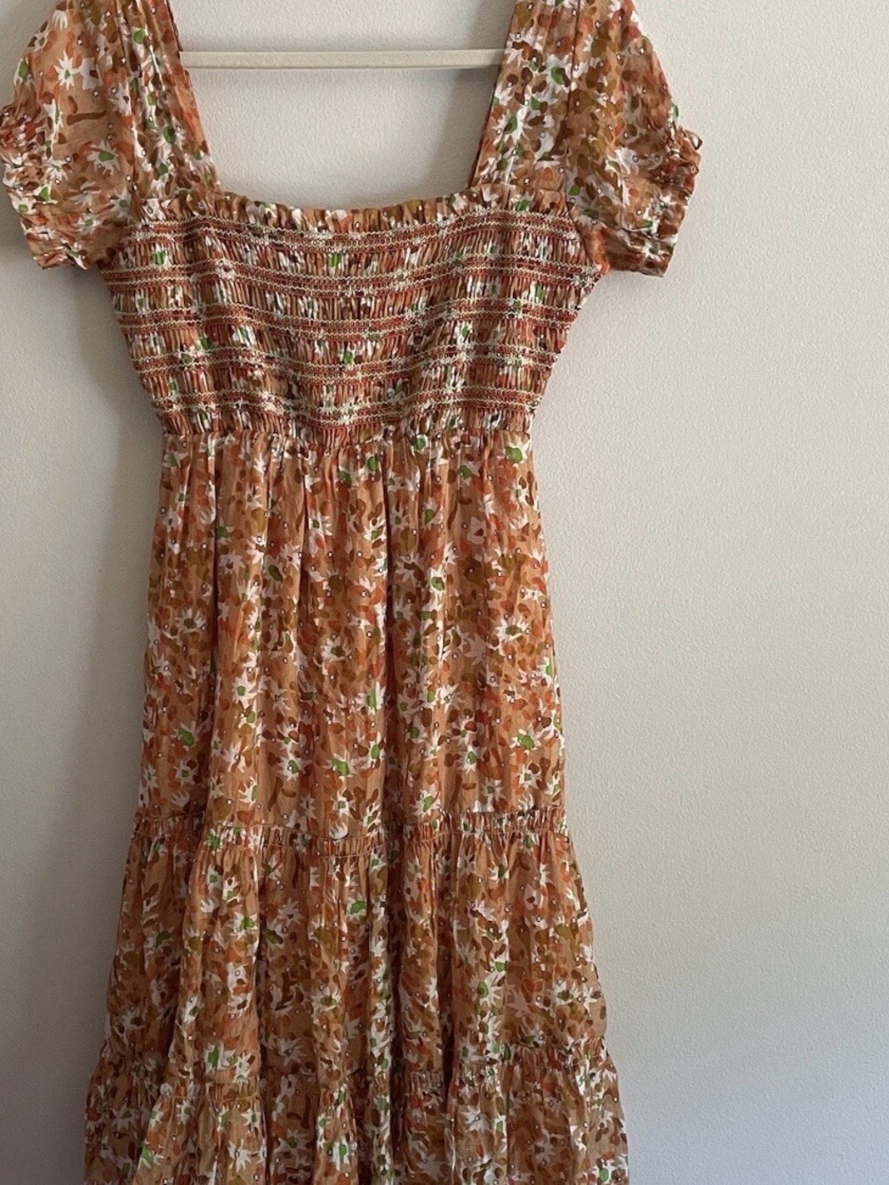 NWOT Southern Fried Chics Size XXXL  Floral Tiered Maxi Dress Butterscotch
